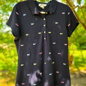 Vineyard Vines Colorful Whale Logo Polo Shirt L